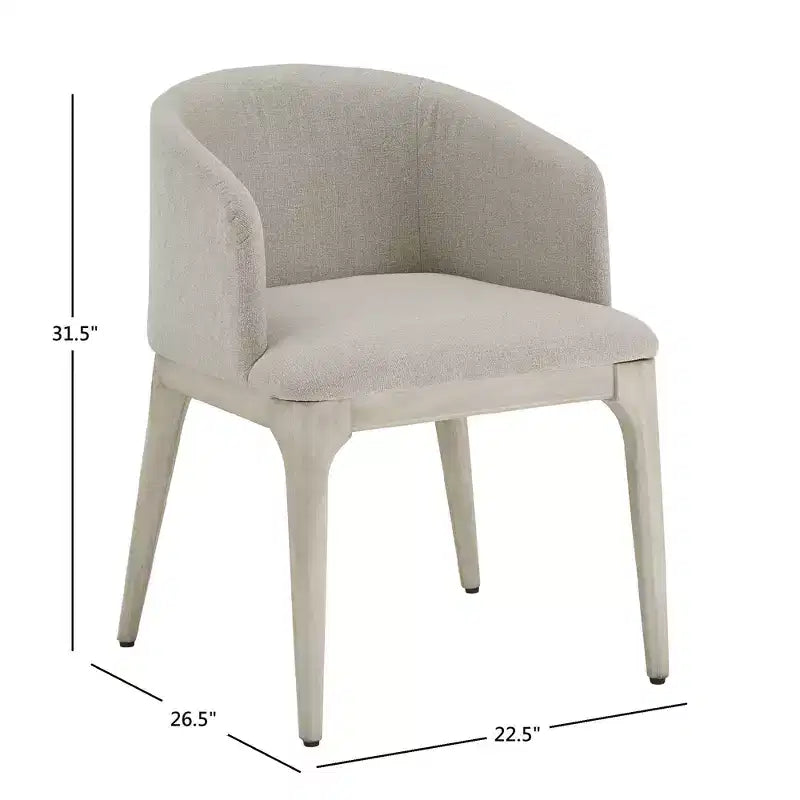 Chaise de salle à manger chinée – Blanc/Beige
