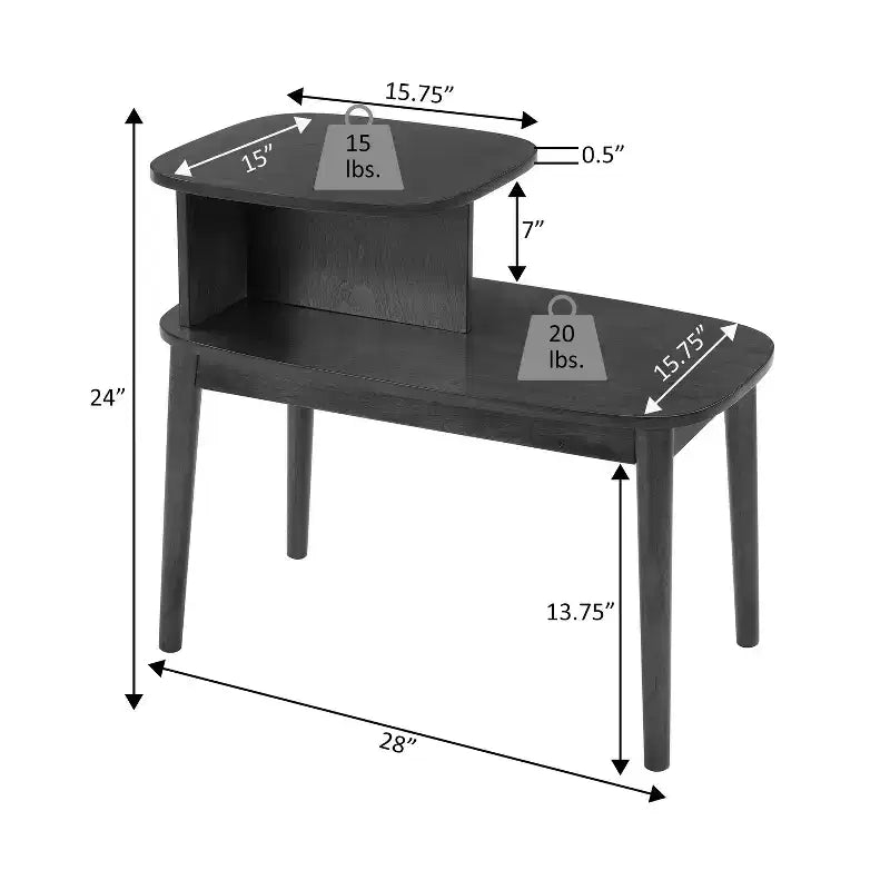 Table d'appoint rectangulaire en bois