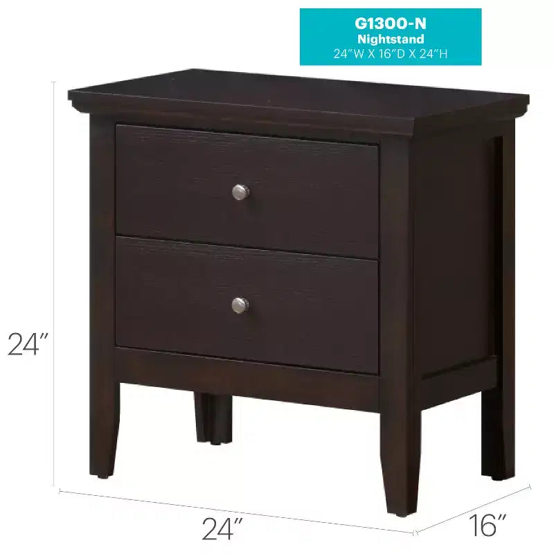 Table de Chevet Rectangle en Bois de Cerisier pour Chambre et Salon