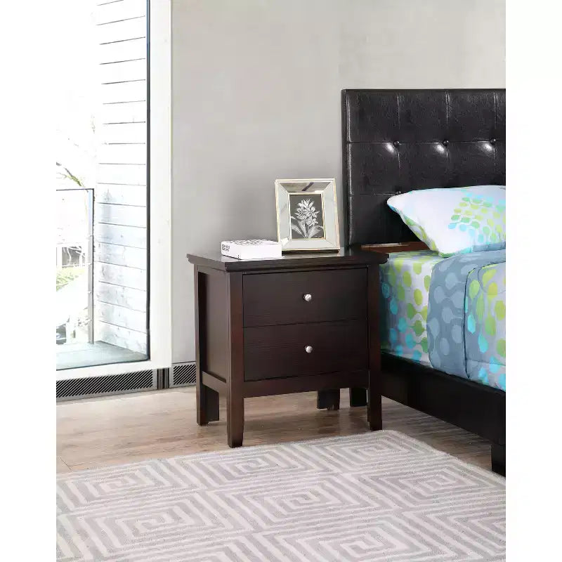 Table de Chevet Rectangle en Bois de Cerisier pour Chambre et Salon