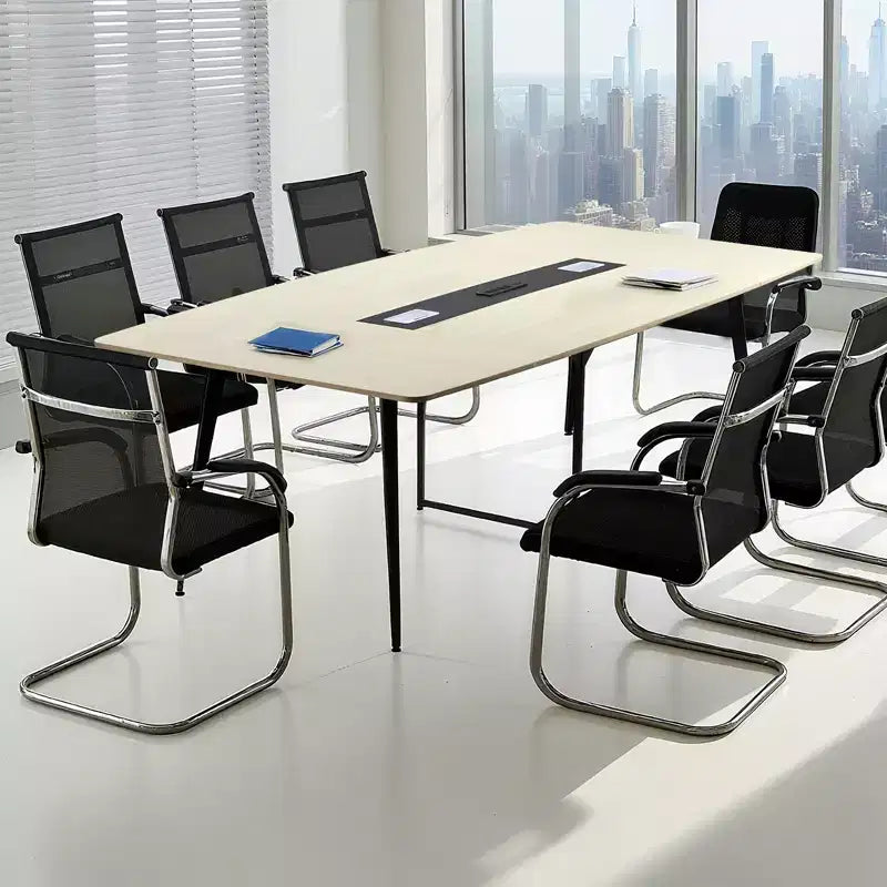 Table de conférence ovale de 2,4 m avec station de charge pour 10 personnes