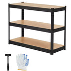 Étagère de rangement à 3 niveaux en acier au carbone et MDF – Capacité de 180 kg par tablette