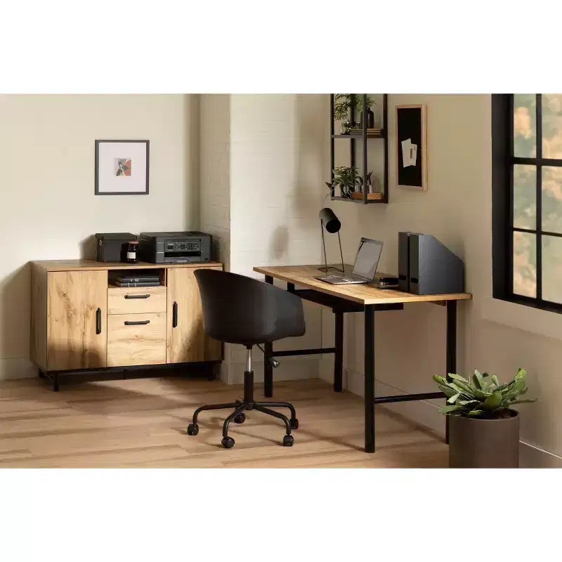 Commode à 5 tiroirs avec glissières en métal et surface stratifiée – H 123,8 cm