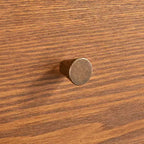 Table de chevet 2 tiroirs style Mid-Century Modern – Rotin naturel et Chêne blond
