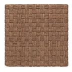Table basse en jonc de mer naturel et marron clair