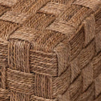 Table basse en jonc de mer naturel et marron clair