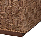 Table basse en jonc de mer naturel et marron clair