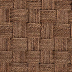 Table basse en jonc de mer naturel et marron clair