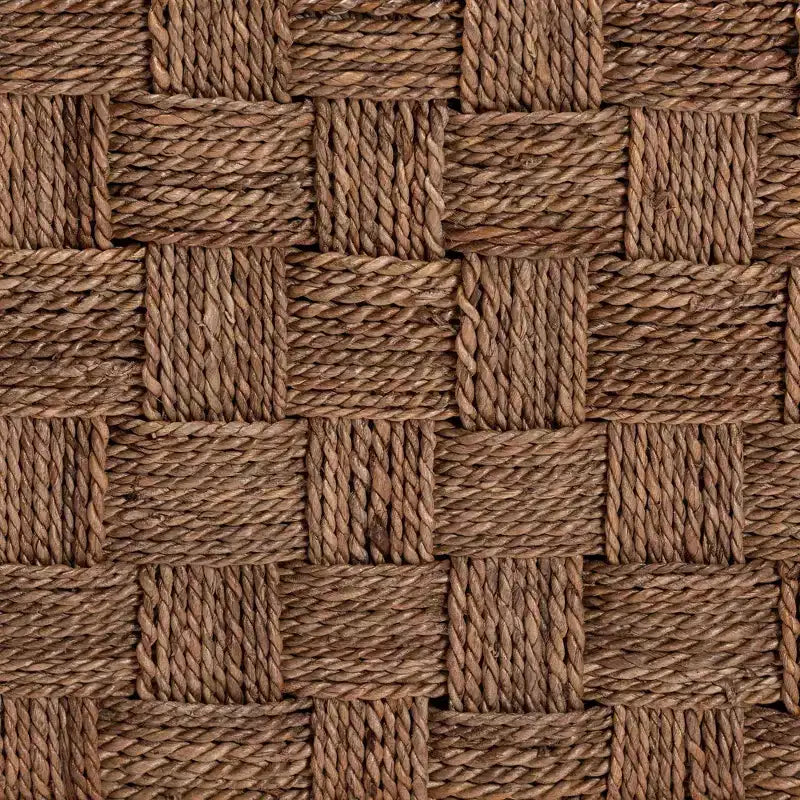 Table basse en jonc de mer naturel et marron clair