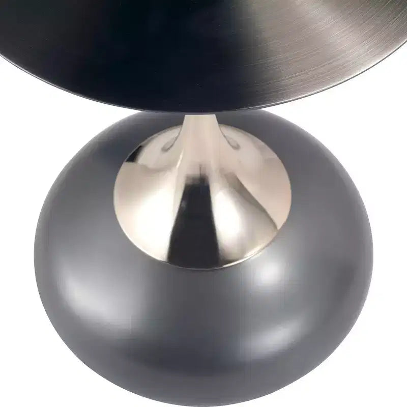 Table d'appoint/de chevet sur pied moderne en acier inoxydable noir