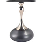 Table d'appoint/de chevet sur pied moderne en acier inoxydable noir