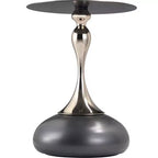 Table d'appoint/de chevet sur pied moderne en acier inoxydable noir