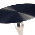 Table d'appoint/de chevet sur pied moderne en acier inoxydable noir