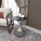 Table d'appoint/de chevet sur pied moderne en acier inoxydable noir