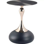 Table d'appoint/de chevet sur pied moderne en acier inoxydable noir