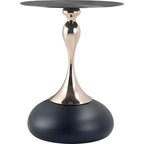 Table d'appoint/de chevet sur pied moderne en acier inoxydable noir