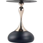 Table d'appoint/de chevet sur pied moderne en acier inoxydable noir