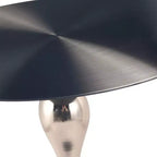 Table d'appoint/de chevet sur pied moderne en acier inoxydable noir
