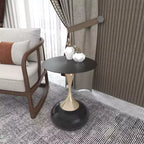 Table d'appoint/de chevet sur pied moderne en acier inoxydable noir
