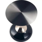 Table d'appoint/de chevet sur pied moderne en acier inoxydable noir