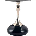 Table d'appoint/de chevet sur pied moderne en acier inoxydable noir