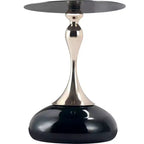 Table d'appoint/de chevet sur pied moderne en acier inoxydable noir