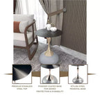 Table d'appoint/de chevet sur pied moderne en acier inoxydable noir