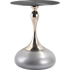 Table d'appoint/de chevet sur pied moderne en acier inoxydable noir