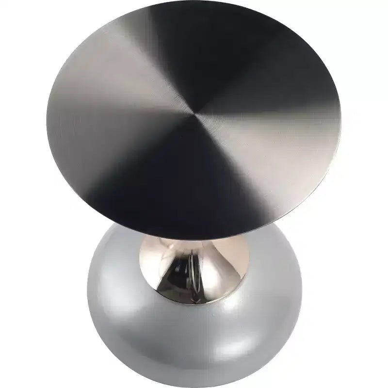 Table d'appoint/de chevet sur pied moderne en acier inoxydable noir
