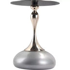 Table d'appoint/de chevet sur pied moderne en acier inoxydable noir