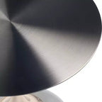 Table d'appoint/de chevet sur pied moderne en acier inoxydable noir