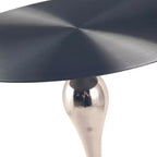 Table d'appoint/de chevet sur pied moderne en acier inoxydable noir