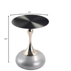 Table d'appoint/de chevet sur pied moderne en acier inoxydable noir