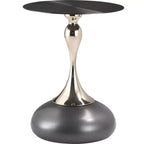 Table d'appoint/de chevet sur pied moderne en acier inoxydable noir