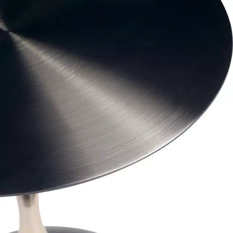 Table d'appoint/de chevet sur pied moderne en acier inoxydable noir