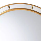 Miroir rond accentué à feuilles d'or antique