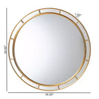 Miroir rond accentué à feuilles d'or antique