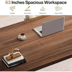 Grande table de conférence de 160 cm avec pieds en bois massif