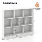 Organisateur de rangement en bois à 10 cubes pour jouets d'enfants, 41 po – Blanc/Naturel