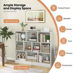 Organisateur de rangement en bois à 10 cubes pour jouets d'enfants, 41 po – Blanc/Naturel