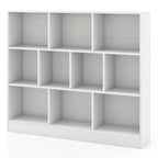 Organisateur de rangement en bois à 10 cubes pour jouets d'enfants, 41 po – Blanc/Naturel