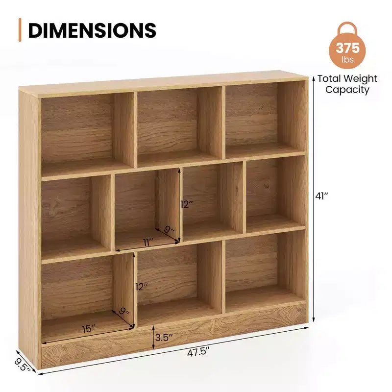 Organisateur de rangement en bois à 10 cubes pour jouets d'enfants, 41 po – Blanc/Naturel