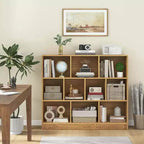 Organisateur de rangement en bois à 10 cubes pour jouets d'enfants, 41 po – Blanc/Naturel