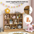 Organisateur de rangement en bois à 10 cubes pour jouets d'enfants, 41 po – Blanc/Naturel