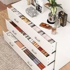 Commode double moderne en bois à 6 tiroirs – Blanc
