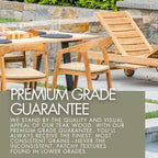 Table de salle à manger d'intérieur/extérieur en teck naturel 79" – Beige avec pieds noirs