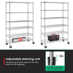 Étagère métallique à 6 niveaux robustes avec roulettes – Organiseur de garage