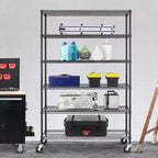 Étagère métallique à 6 niveaux robustes avec roulettes – Organiseur de garage