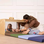 Armoire de rangement de classe double face avec dessus d'activité et miroir