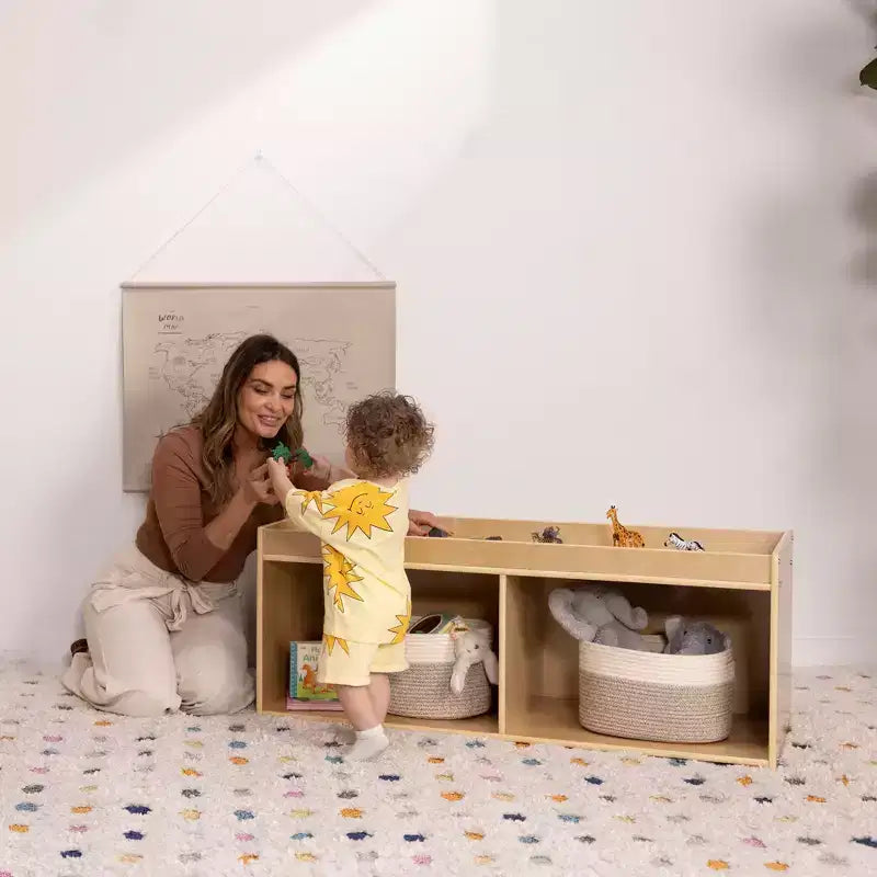 Armoire de rangement de classe double face avec dessus d'activité et miroir